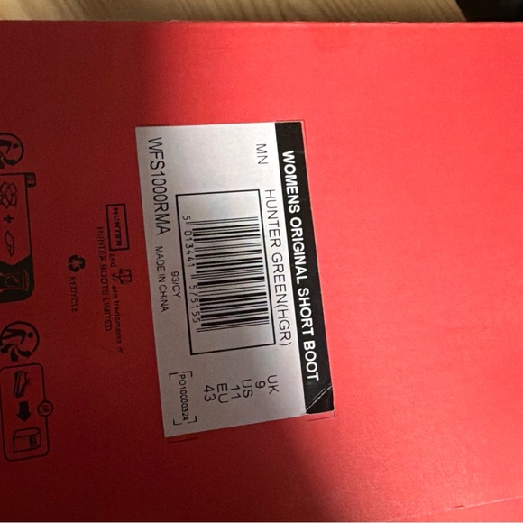 Hunter Original Short Women's Casual Boots, Hunter Green, W9 - Picture 6 of 6